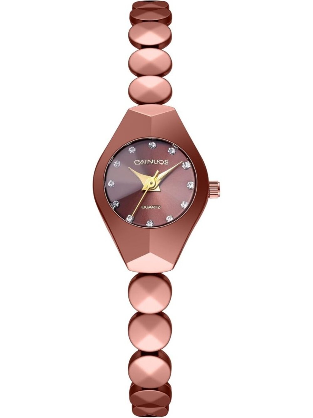 Women's Rose Gold Stainless Steel Band Elegant Minimalist Quartz Wrist Watches